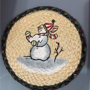 Festive Snowman Holiday trivet